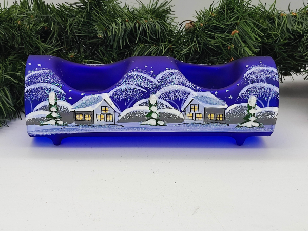 Teelichthalter für 2 Lichter in Dunkelblau